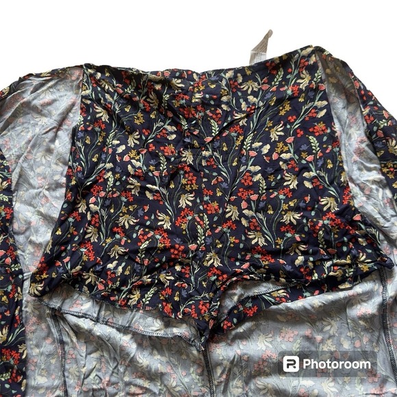 Zara Skort Skirt Short Front Knot Skirt Floral Knee Open Front Women's M Floral - Picture 5 of 11